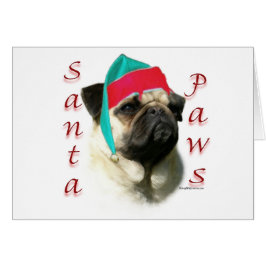 Mops (fawn) Santa Paws
