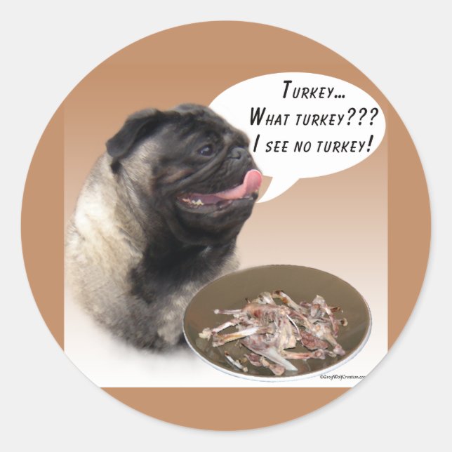 Mops (fawn) Türkei Runder Aufkleber (Vorderseite)