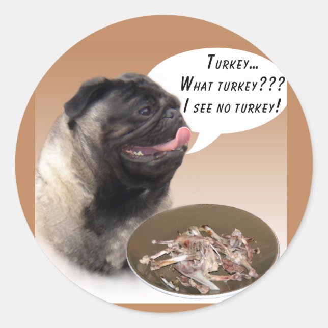 Mops (fawn) Türkei Runder Aufkleber (Vorderseite)