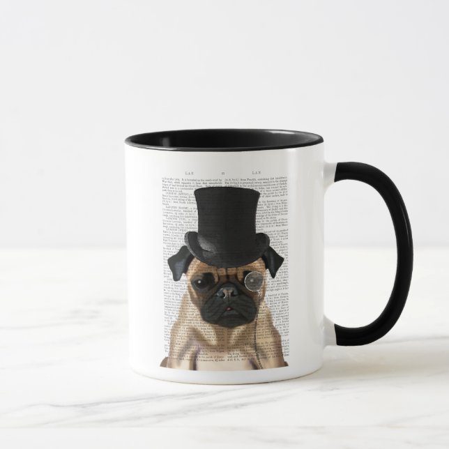 Mops, Festhund und Hut Tasse (Rechts)