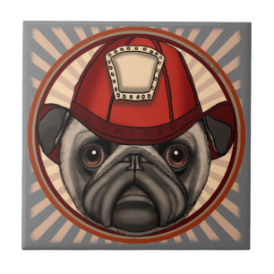 Mops-Feuerwehrtafel Fliese