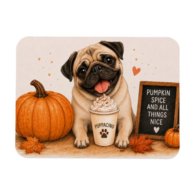 Mops-Flan-Schneck-Magnet Magnet (Horizontal)