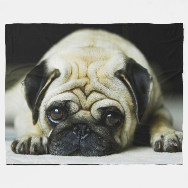 Mops Fleecedecke (Vorderseite (Horizontal))