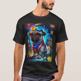 Mops FROHE FEIERTAGE 160 4. Juli T-Shirt