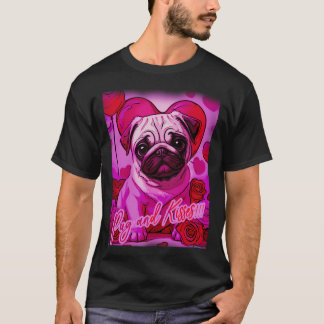 Mops FROHE FEIERTAGE 169 Valentinstag MOPS und KUS T-Shirt