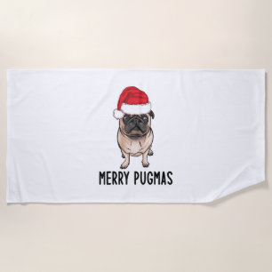 Mops Frohe Weihnachten Mops Merry Pugmas Strandtuch