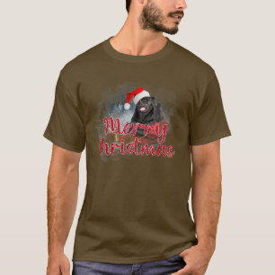 Mops Frohe Weihnachten Schwarzer Mops Dog Xmas Paj T-Shirt