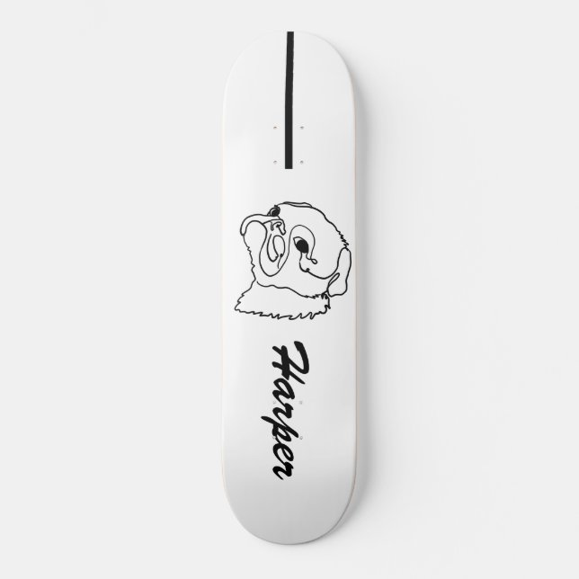 Mops für benutzerdefinierte Line-Art Skateboard (Vorderseite)