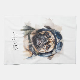 Mops für Heimtierpilot individuell anpassbar Geschirrtuch