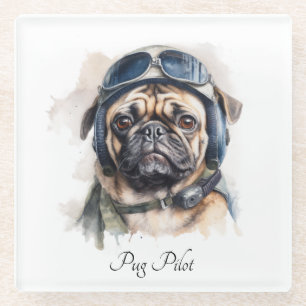Mops für Heimtierpilot individuell anpassbar Glasuntersetzer
