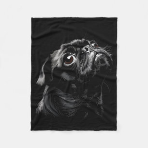 Mops für Hundemama Papa lustiger süßer schwarzer M Fleecedecke