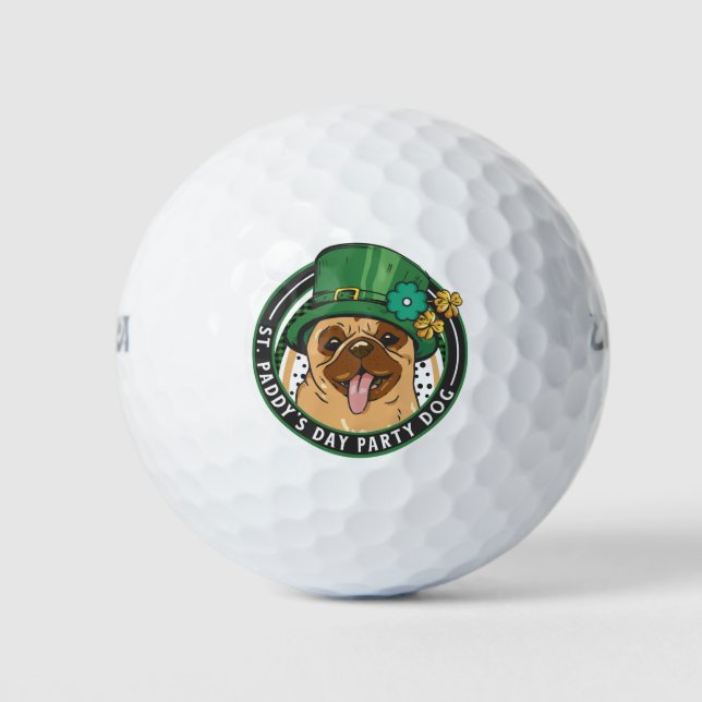 Mops für St Patrick's Day Paddy Party Golfball (Vorderseite)