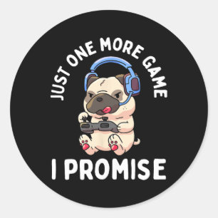 Mops Gamer Dog Lover Video Game Boys Girls Geschen Runder Aufkleber