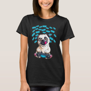 Mops Gamer Pew Pewpewpew Video Spiele Möpse T-Shirt