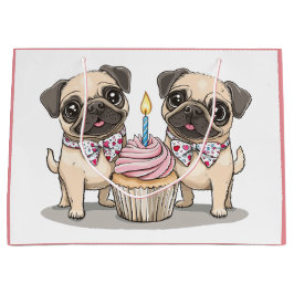 Mops Geburtstag Hunde Cupcake Große Geschenktüte