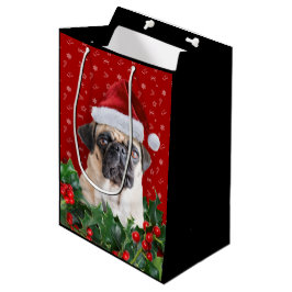 Mops-Geschenk-Verpackungs-Taschen-Schwarzes Mittlere Geschenktüte