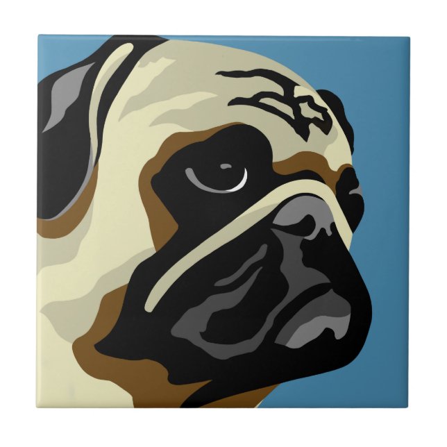 Mops-Geschenke Fliese (Vorderseite)