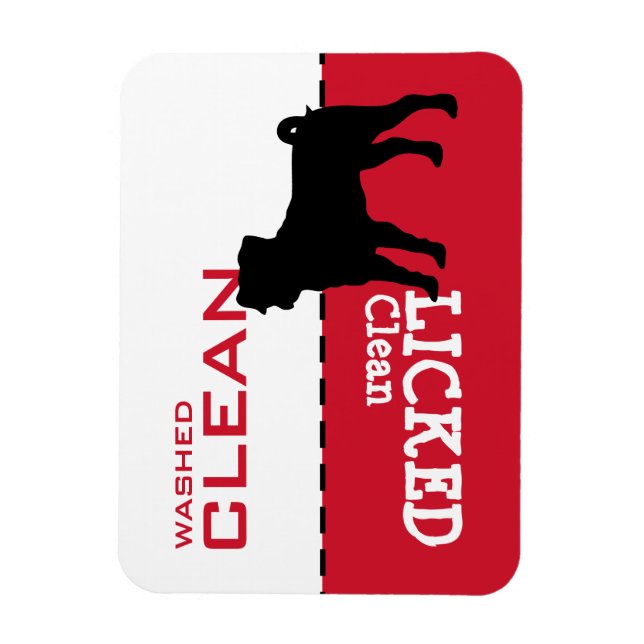 Mops Geschirrspüler Maßgeschneiderte Wörter Magnet (Vertikal)