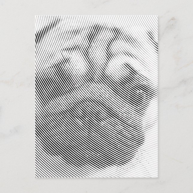 Mops-Gesicht Postkarte (Vorderseite)