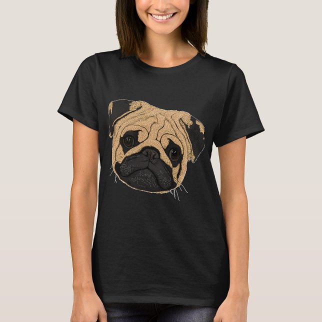 Mops Gesicht (Pug) T-Shirt (Vorderseite)