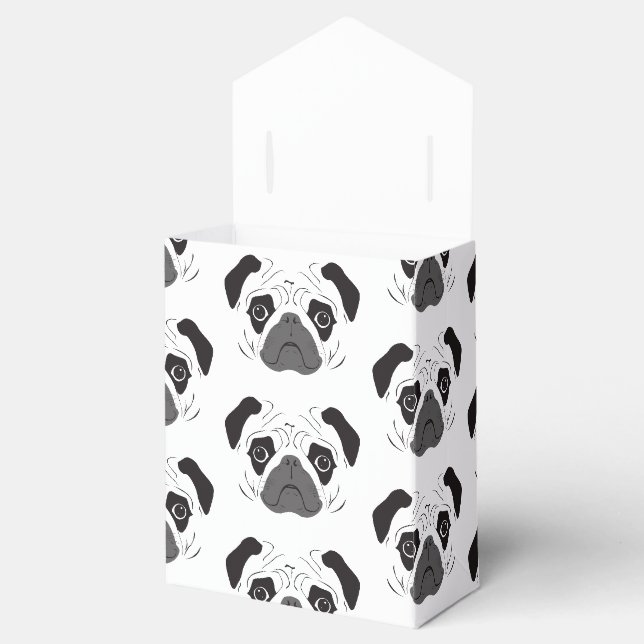 Mops-Gesicht-Silhouette Geschenkschachtel (Geöffnet)