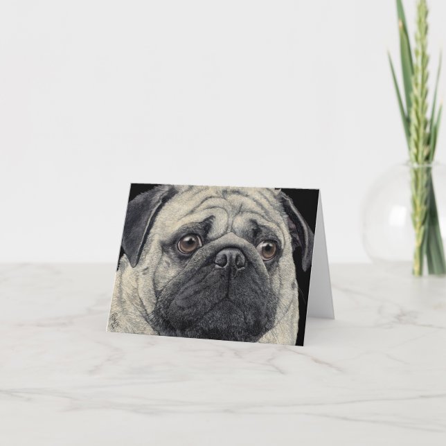 Mops-Gesichtskarte - "Pugshot" Karte (Vorderseite)