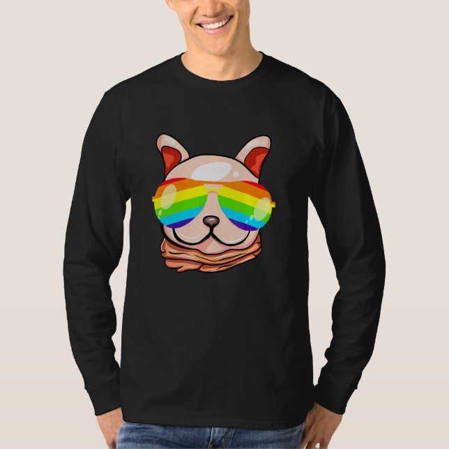 Mops Glasses Dog Sonnenbrille Lesbian Outfit Trans T-Shirt (Vorderseite)