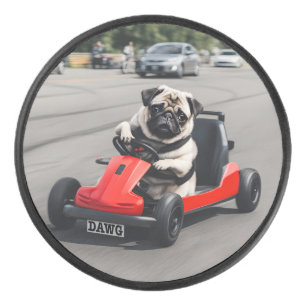 Mops-Go-Kart-Rennen Eishockey Puck