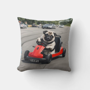 Mops-Go-Kart-Rennen Kissen