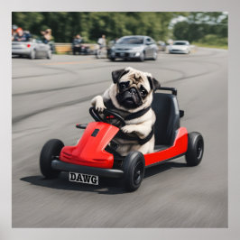 Mops-Go-Kart-Rennen Poster