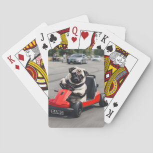 Mops-Go-Kart-Rennen Spielkarten
