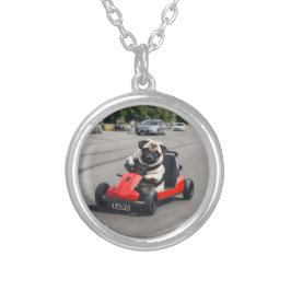 Mops-Go-Kart-Rennen Versilberte Kette