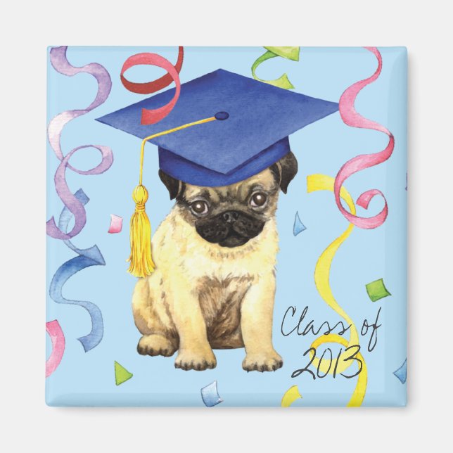 Mops Graduate Magnet (Vorne)