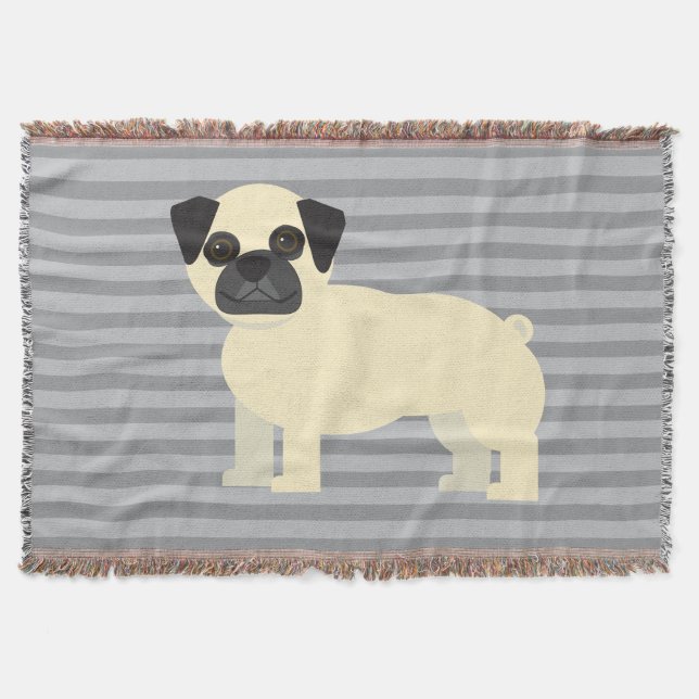 Mops Grau Lined Decke (Vorderseite)