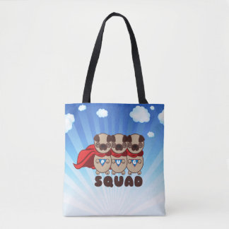 Mops-Gruppe mit Hintergrund Tasche