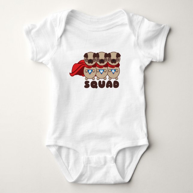 Mops-Gruppe-Möpse zum Baby Strampler (Vorderseite)
