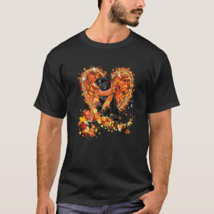 Mops Hallo Herbst Hund Blätter Herz Herbst Thanksg T-Shirt