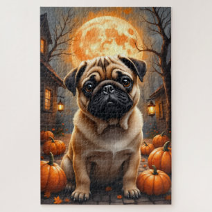 Mops Halloween-Dorf Halloween-Porträt Kunst