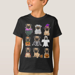 Mops-Halloween-Kostüm Gruseliger Geist Kürbis Mops T-Shirt