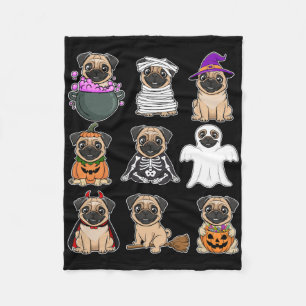 Mops Halloween Kostüm Spooky Ghost Pumpkin Mops Ha Fleecedecke