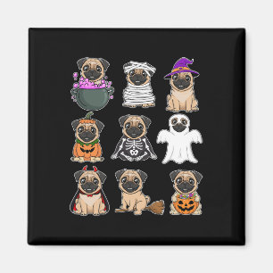 Mops Halloween Kostüm Spooky Ghost Pumpkin Mops Ha Magnet