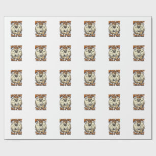 Mops-Halloween-Shirt mit Vintage-Stichmond_1 Geschenkpapier