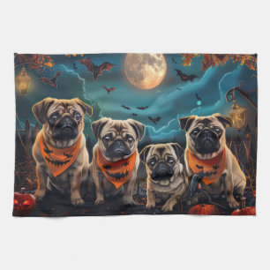Mops Halloween Spooky Geschirrtuch