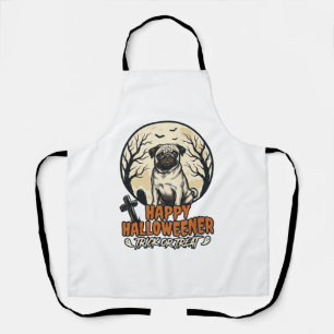 Mops Halloween-Süßigkeiten oder Saures Vintage-Sti Schürze