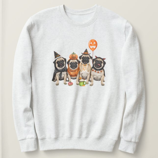 Mops Halloween Sweatshirt-Halloween Hundemutter  Sweatshirt (Design vorne)