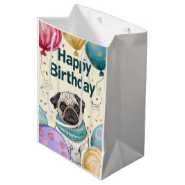 Mops Happy Birthday Mittlere Geschenktüte