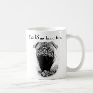 Mops Happy Face Kaffeetasse