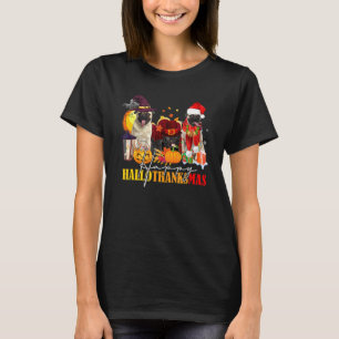Mops Happy Hallothanksmas Halloween Erntedank Ch T-Shirt