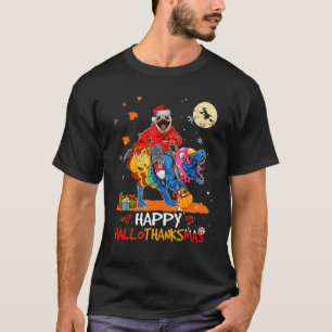 Mops Happy Hallothanksmas Halloween Erntedank Xm T-Shirt