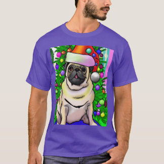 Mops hässlicher Weihnachtsfest Mops mit einem Weih T-Shirt